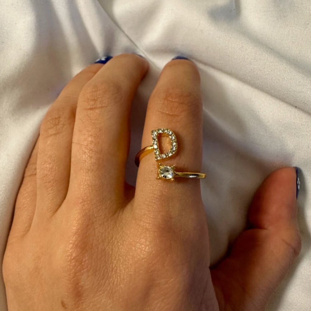D gold ring adjustable
